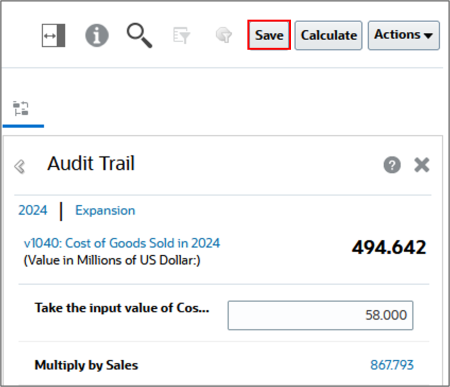 Audit trail dopo modifica COS